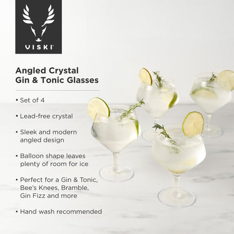 Viski copas gin tonic balón, espacio para hielo que enfría y mejora sabor.