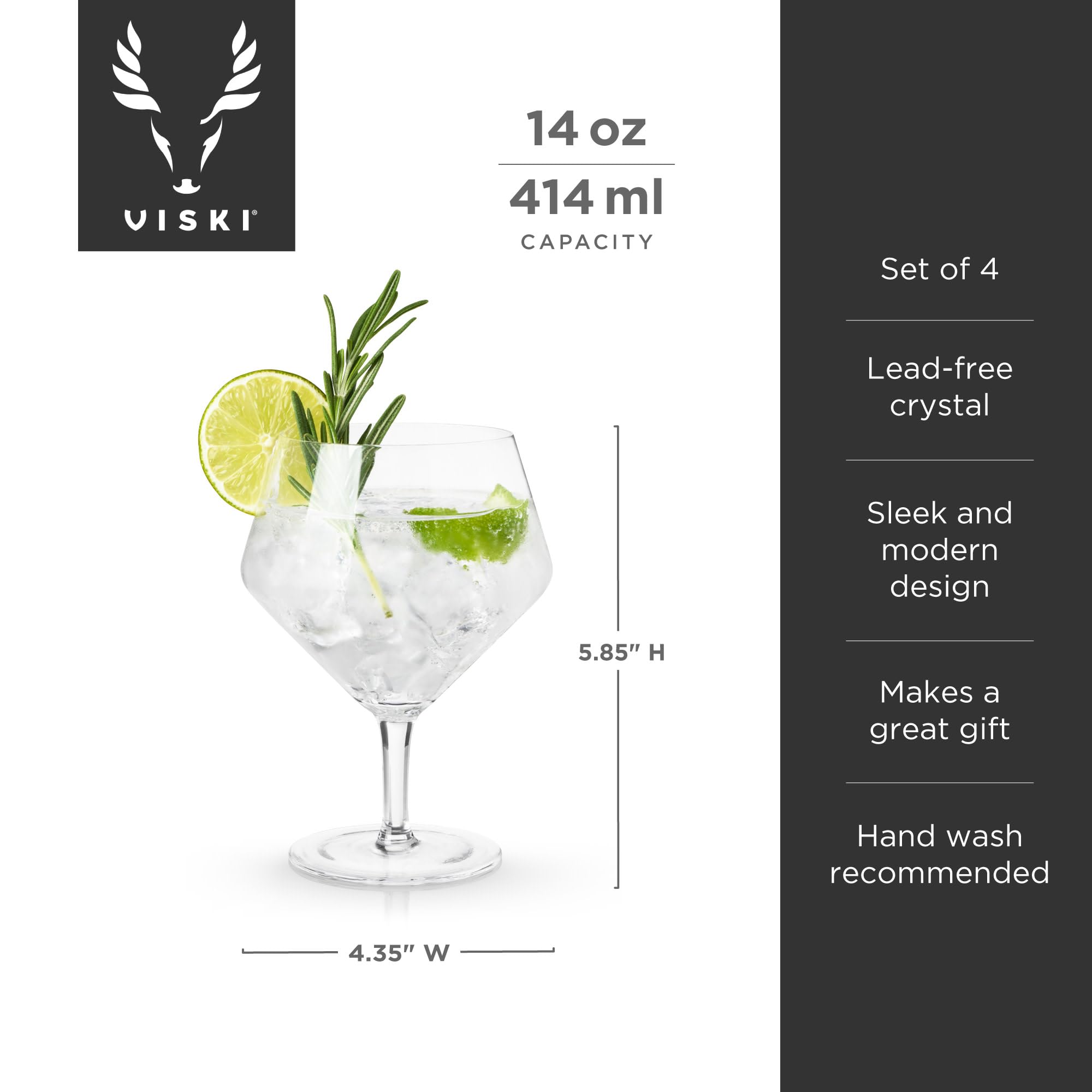Viski copas para la casa, versátiles para cocteles, postres y más.