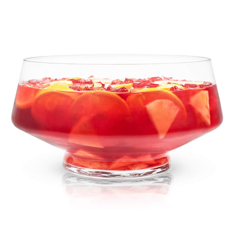 Viski fuente de punch con pies de cristal, ideal como centro de mesa.