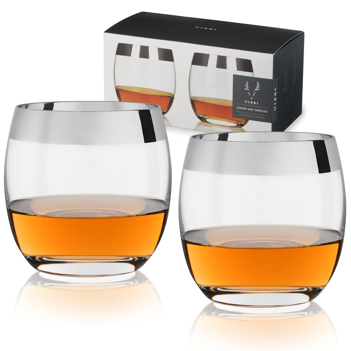 Viski Irving, cristal sin plomo, vaso lowball de 9 oz para whisky elegante.