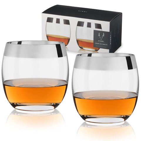 Viski Irving, cristal sin plomo, vaso lowball de 9 oz para whisky elegante.