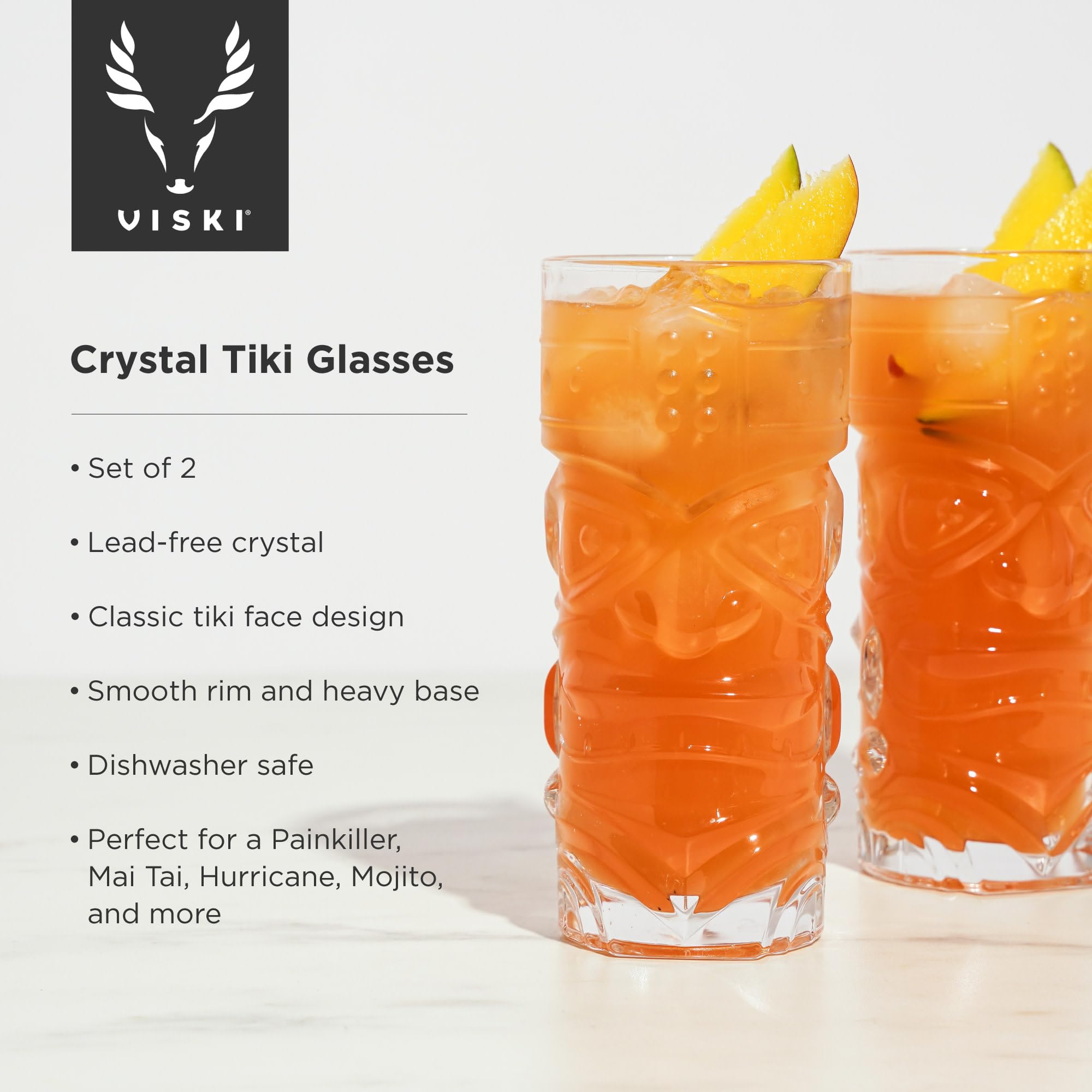 Viski diseño tiki facial líneas marcadas que destacan cada trago