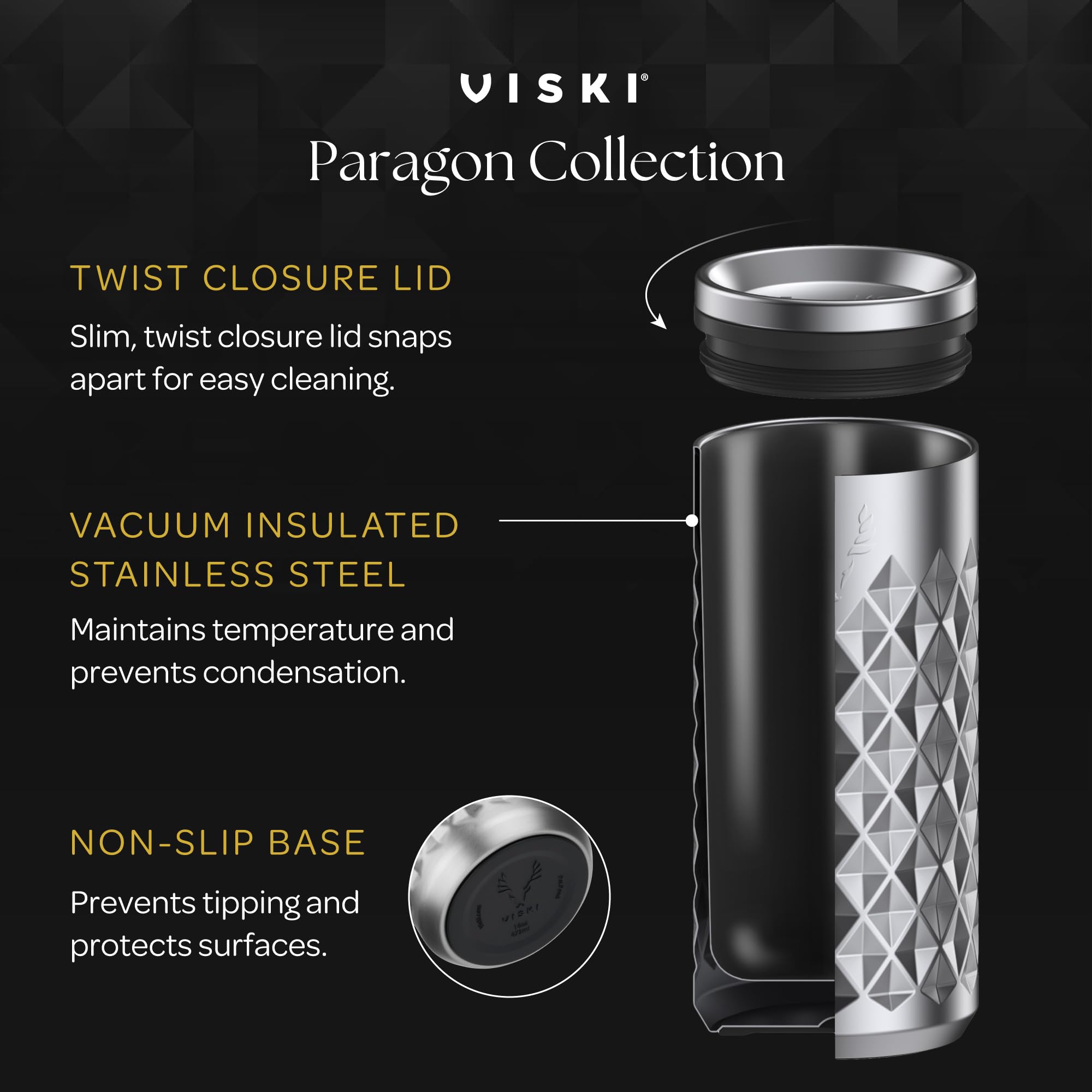 Viski Paragon diseño facetado añade elegancia al bar al aire libre.