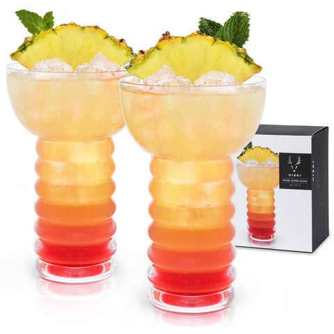 Vaso tiki Viski Perla Diver en cristal claro para cócteles en casa.