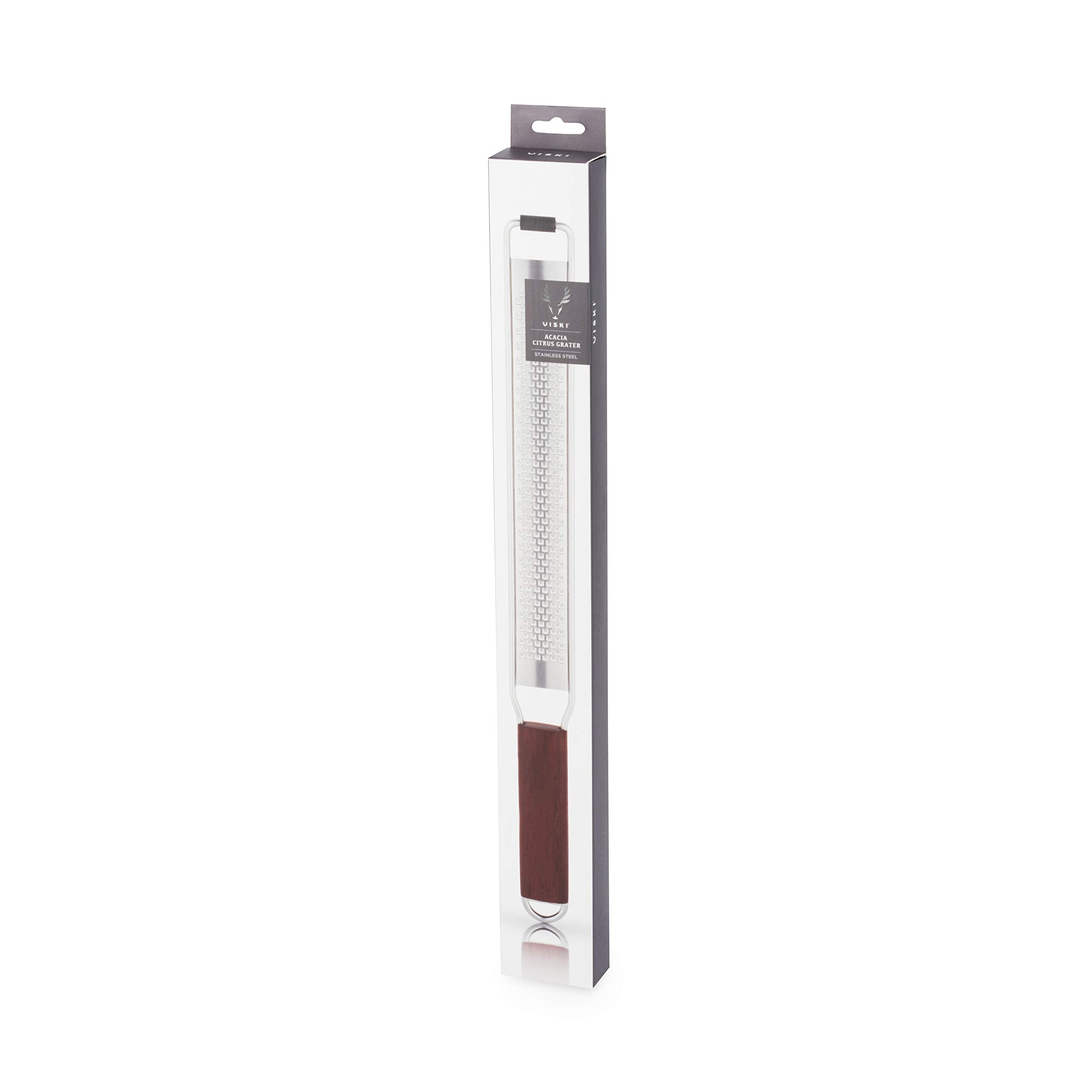 Viski rallador bar citrico acacia, perfecto para preparar ralladura y adornos en cócteles.