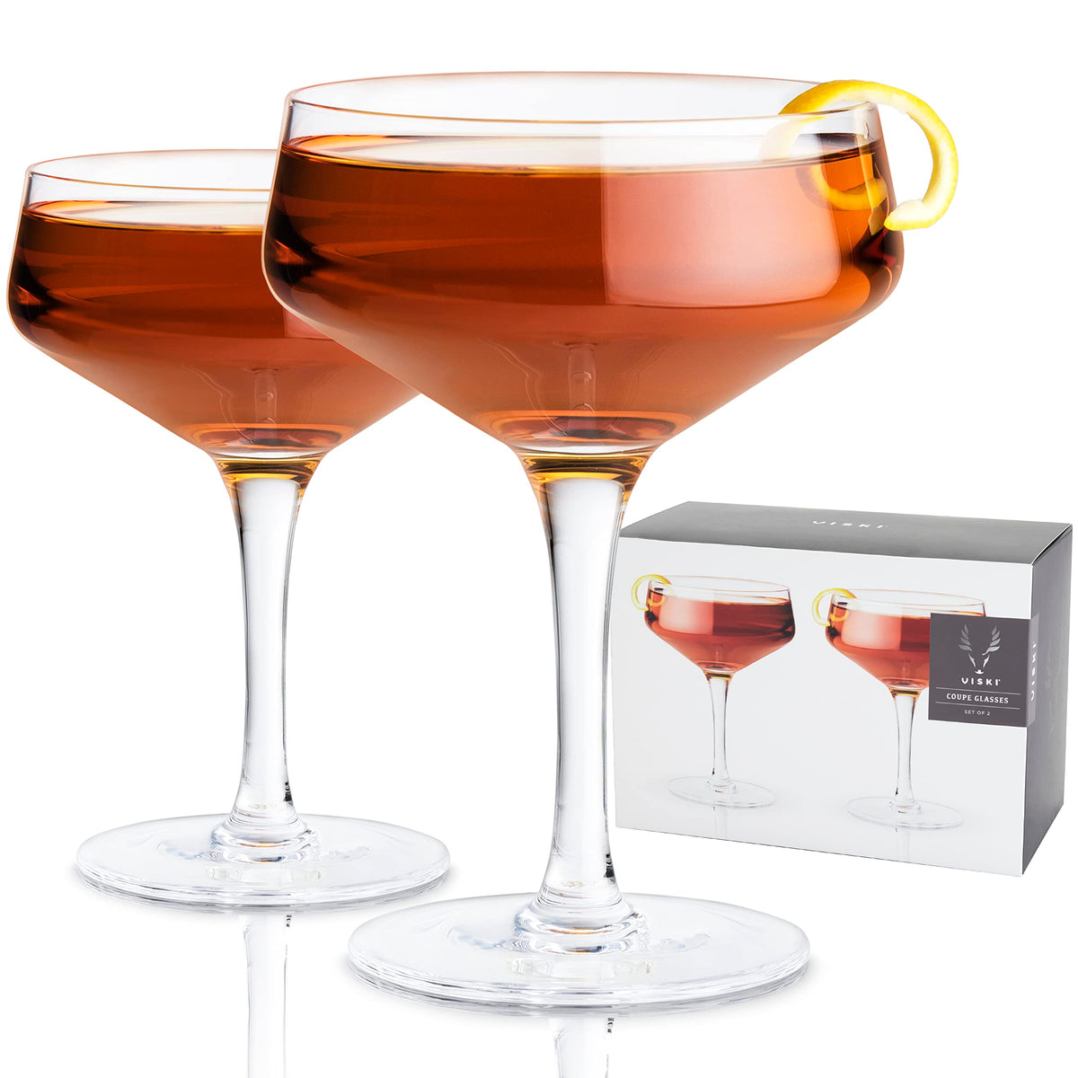 Viski Raye copa angulada de cristal 7oz, ideal para cócteles fríos con estilo.