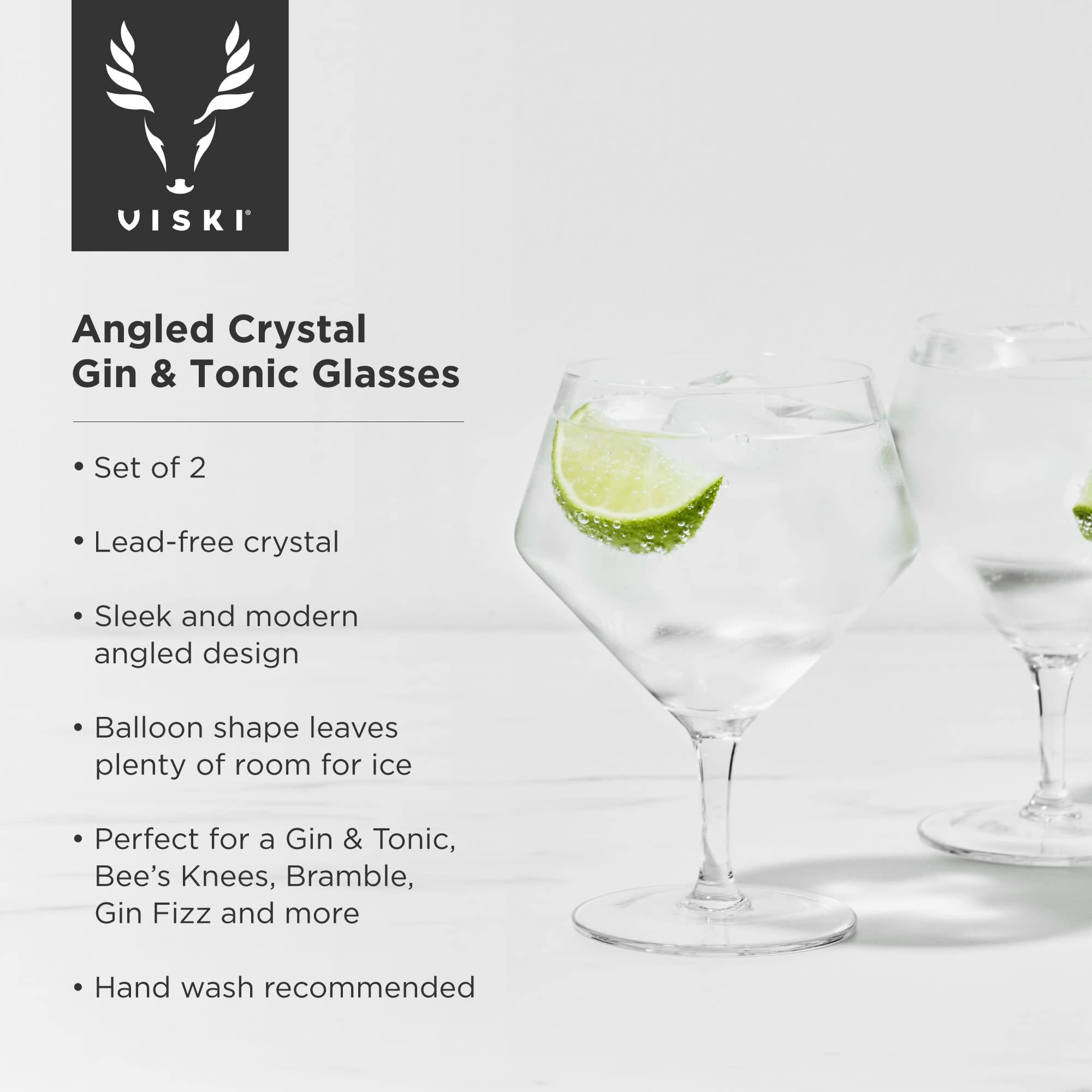 Cristal Viski sin plomo con claridad para ginebra con tónica.
