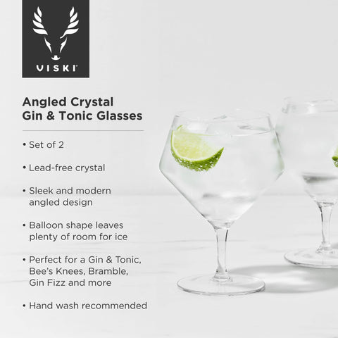 Cristal Viski sin plomo con claridad para ginebra con tónica.