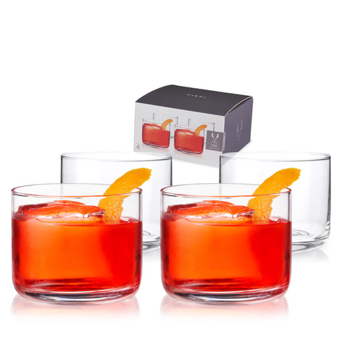Viski Raye conjunto de 4 vasos Negroni de cristal para cócteles elegantes