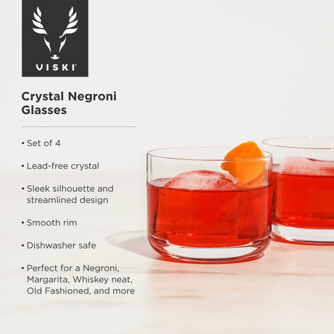 Viski Raye vasos Negroni de 8 onzas en cristal para hielo grande