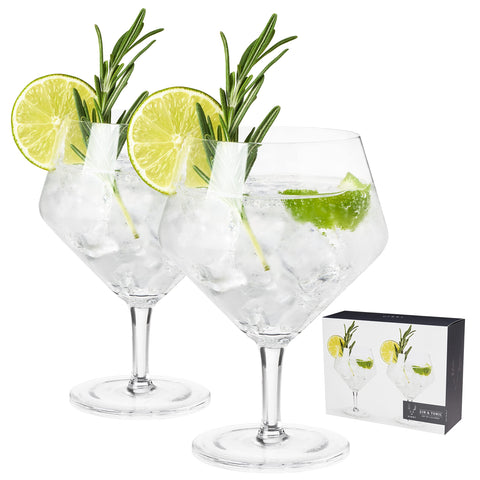 Copa Viski Raye angulada para ginebra con tónica realza aromas.