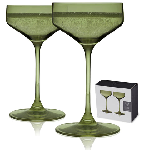 Viski Reserve Nouveau copa de coctel salvia verde para presentaciones elegantes en casa
