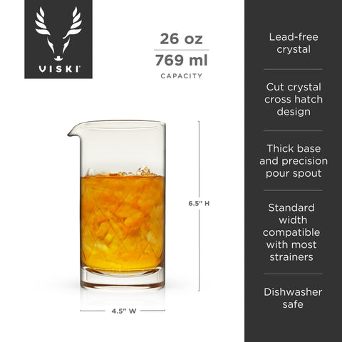 Viski vaso de mezcla cristal mantiene estabilidad durante el mezclado.
