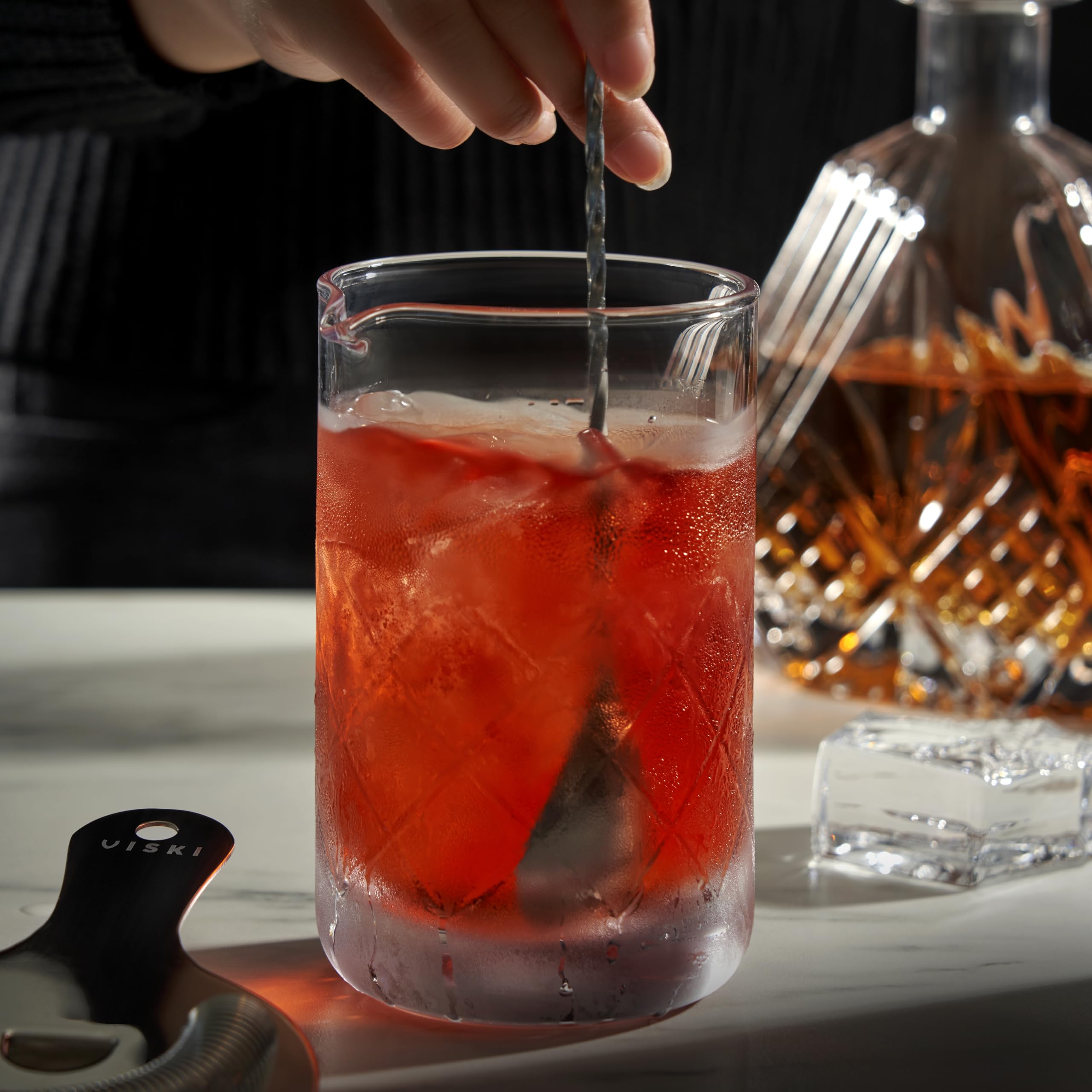 Viski vaso para cocteles cristal mide ingredientes con precisión.