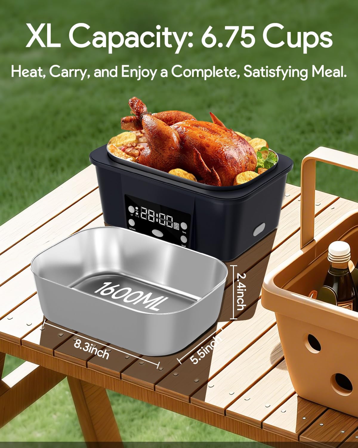 VISOM Lunch Box tapa hermética: sellado seguro para evitar fugas en bolsos.
