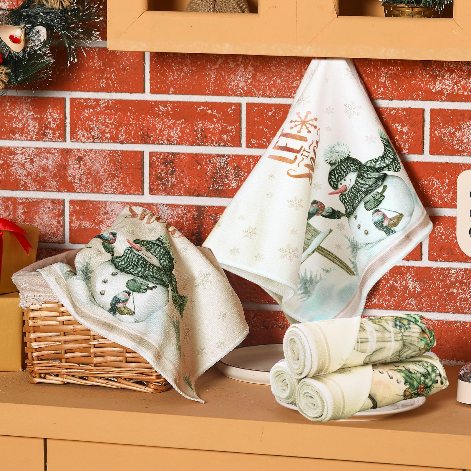 Toallas VitalCozy con camión navideño para secar utensilios con estilo.