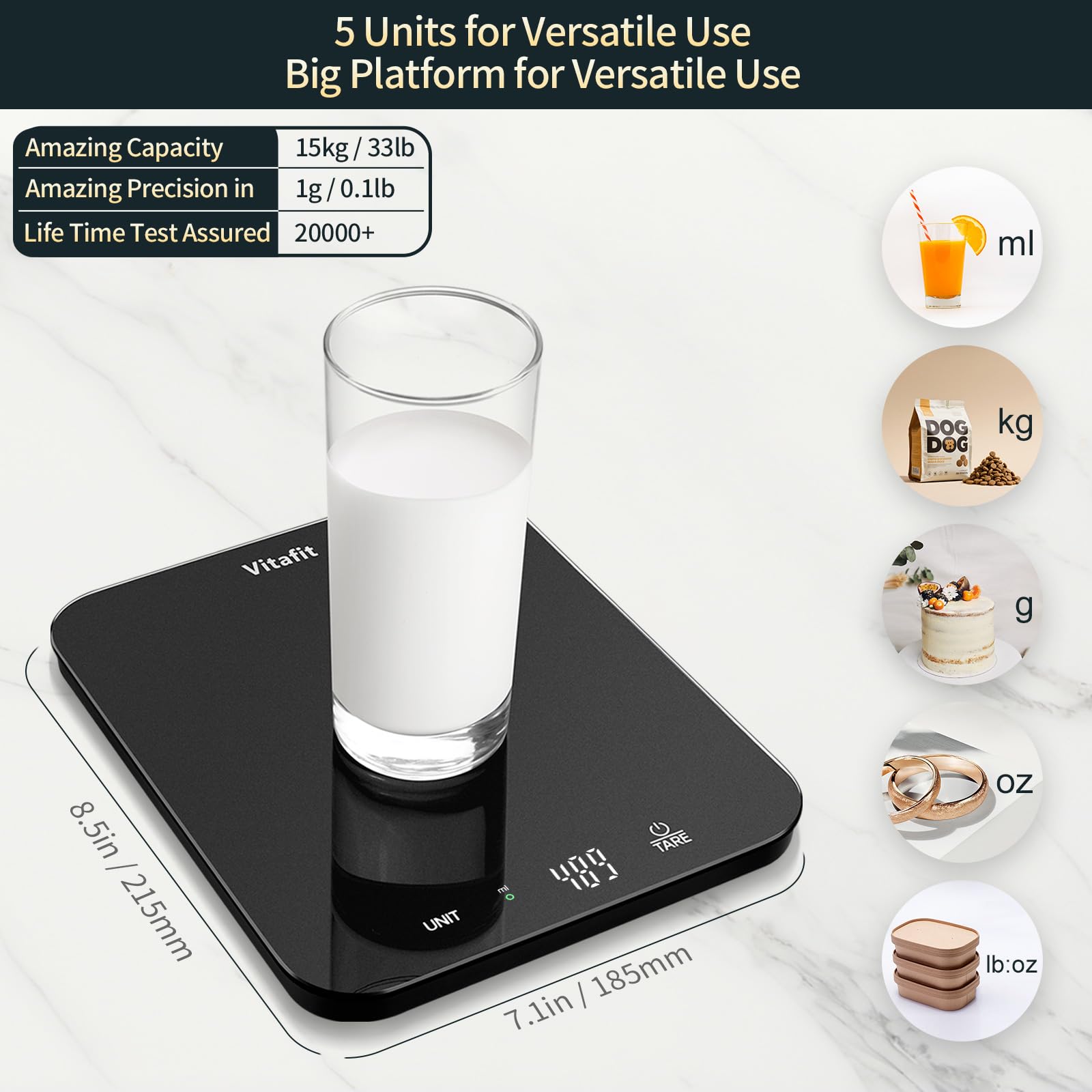 Vitafit diseño plateado negro aporta elegancia al encimado