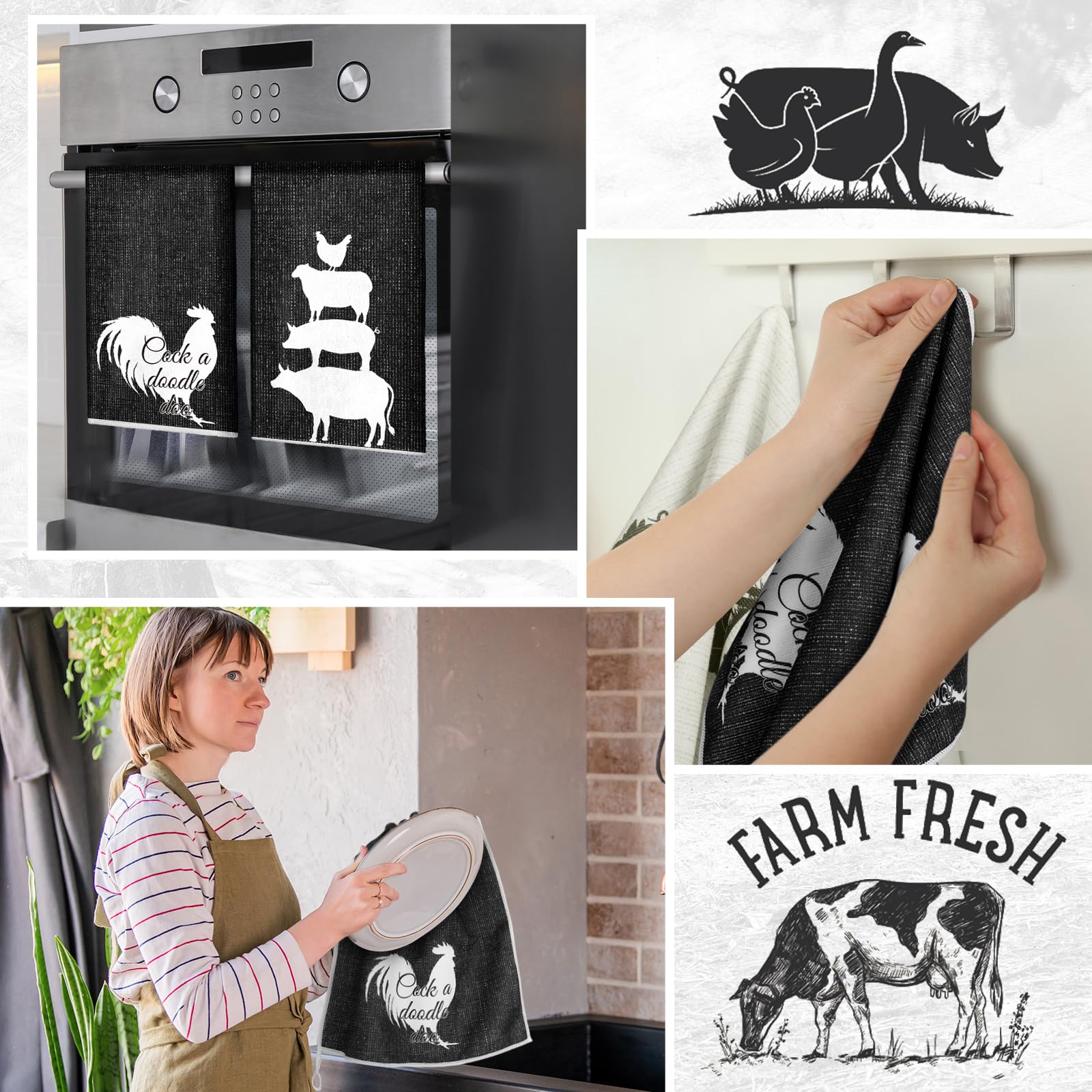 VitalCozy kit cocina granja, conjunto colorido y práctico para usos múltiples