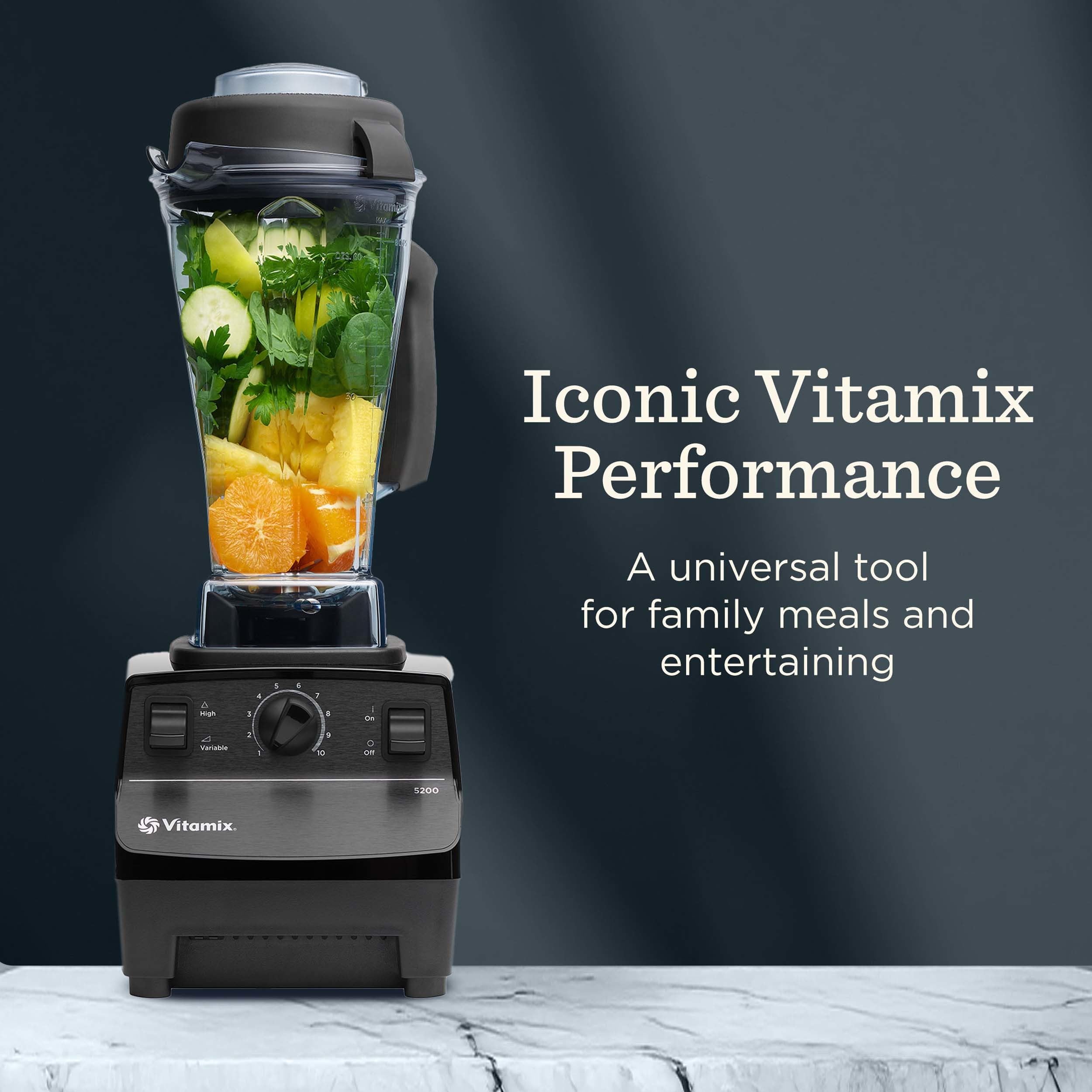 Contenedor de 64 onzas de Vitamix 5200 para batidos grandes y porciones.