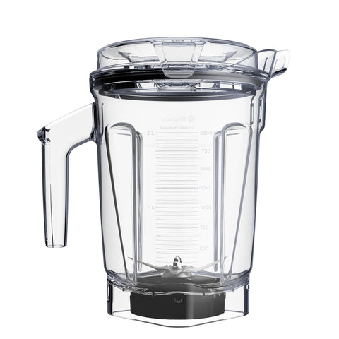 Contenedor Vitamix de 64 onzas de bajo perfil para batidos en grandes lotes.