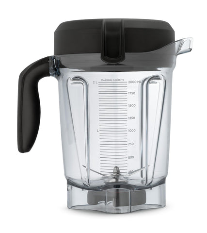 Vitamix Contenedor de 64 onzas perfil bajo claro para batidos grandes y lotes familiares.