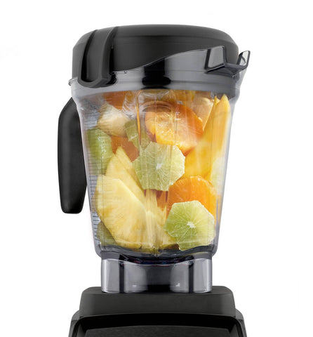 Vitamix Contenedor de 64 onzas perfil bajo claro con limpieza rápida en segundos.