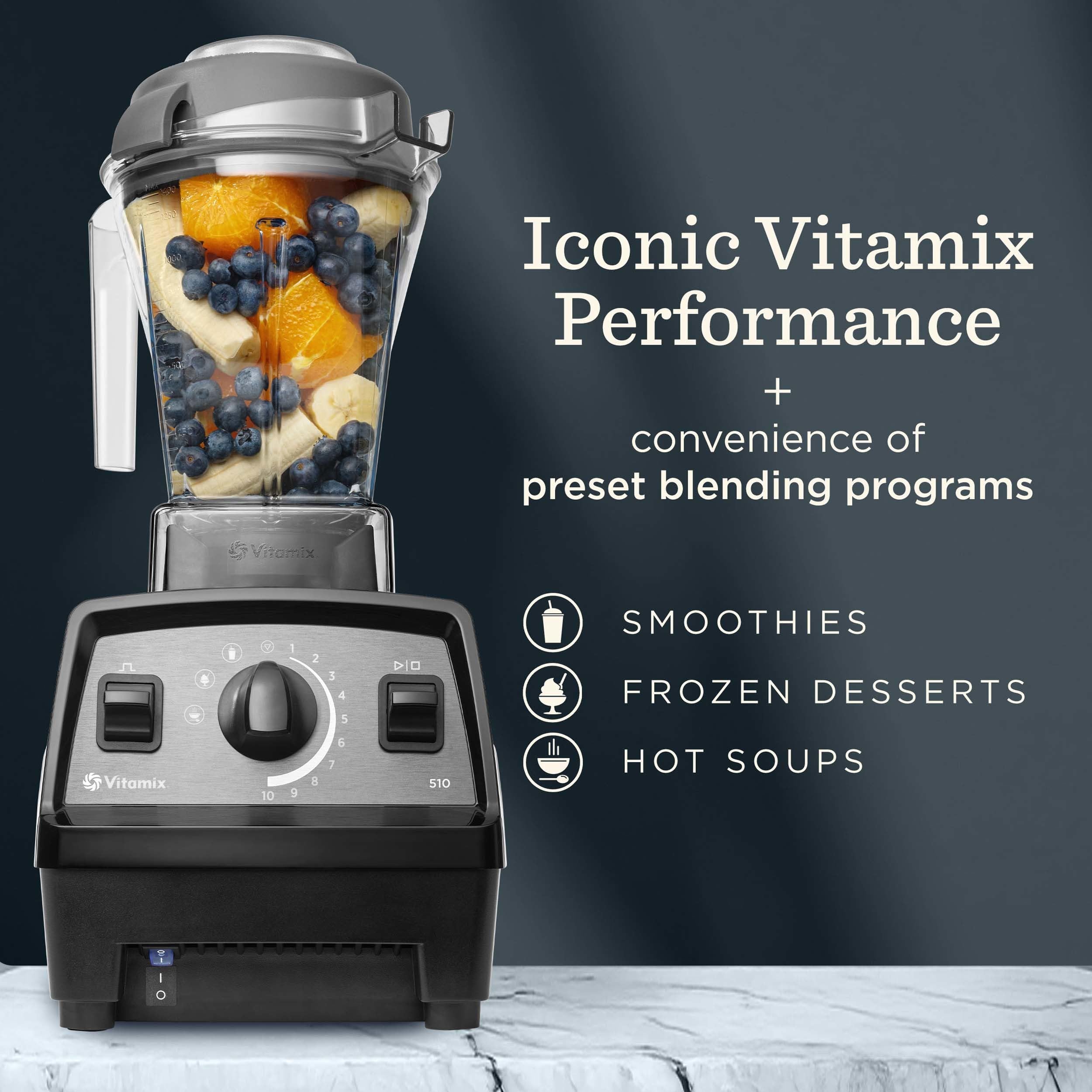 Empujador incluido para lograr texturas suaves en batidos con Vitamix Propel Serie 510