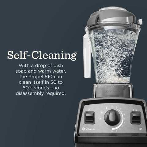 Vitamix Propel 510: limpieza automática rápida sin desarmar.
