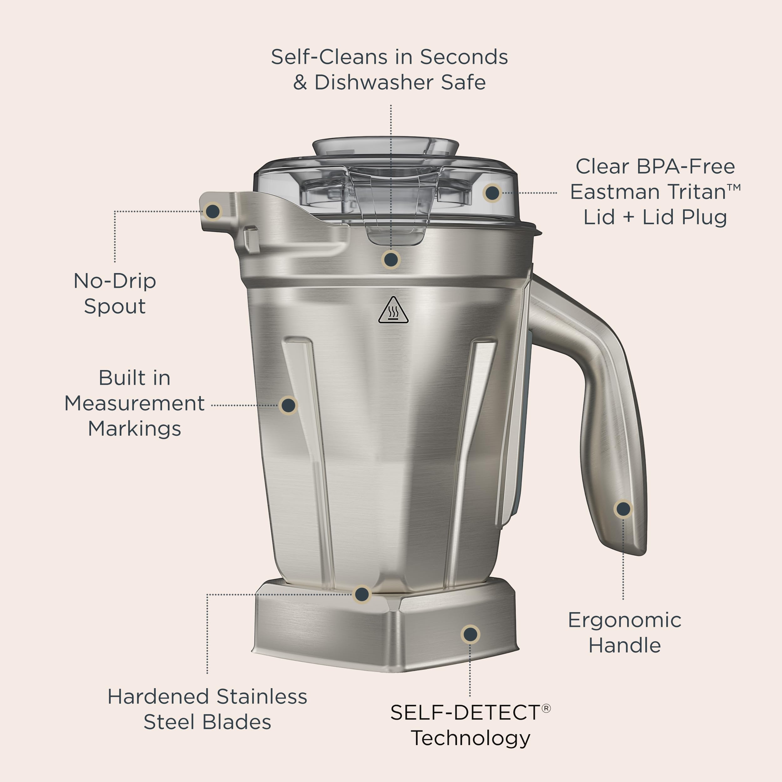 Vitamix: tamper de perfil bajo para mezclar mezclas espesas.