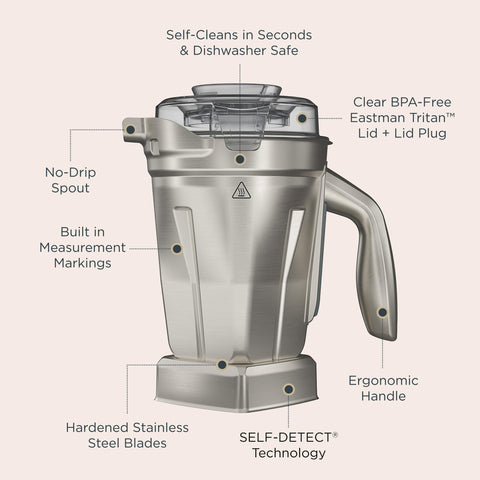 Vitamix: tamper de perfil bajo para mezclar mezclas espesas.
