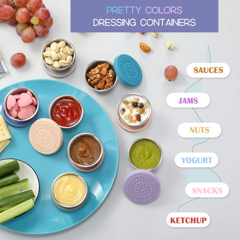 VITEVER contenedores de acero inoxidable 70ml, duraderos y reutilizables para comidas.