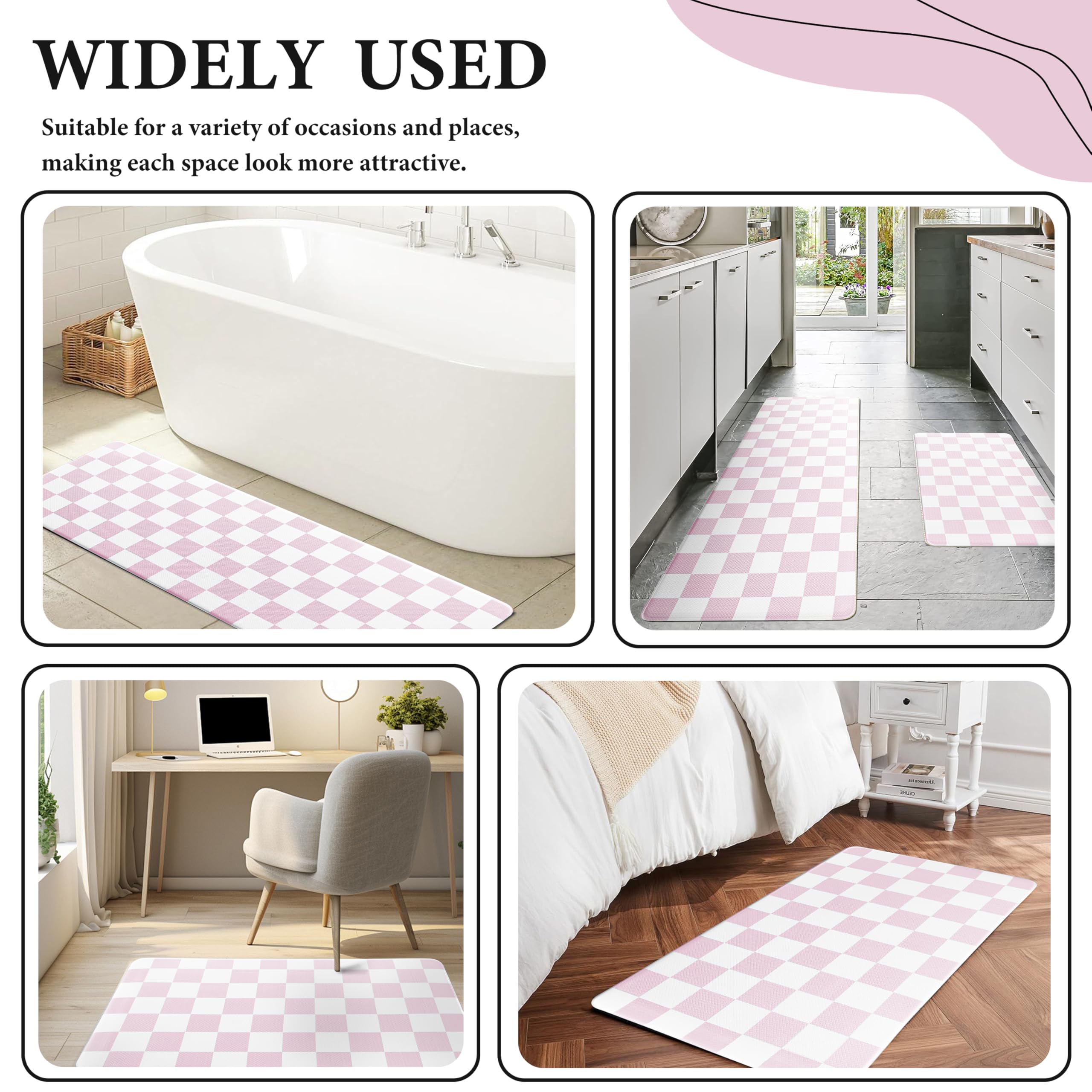 Acolchado cómodo VivaNest rosa: ideal para cocinar o estudiar.