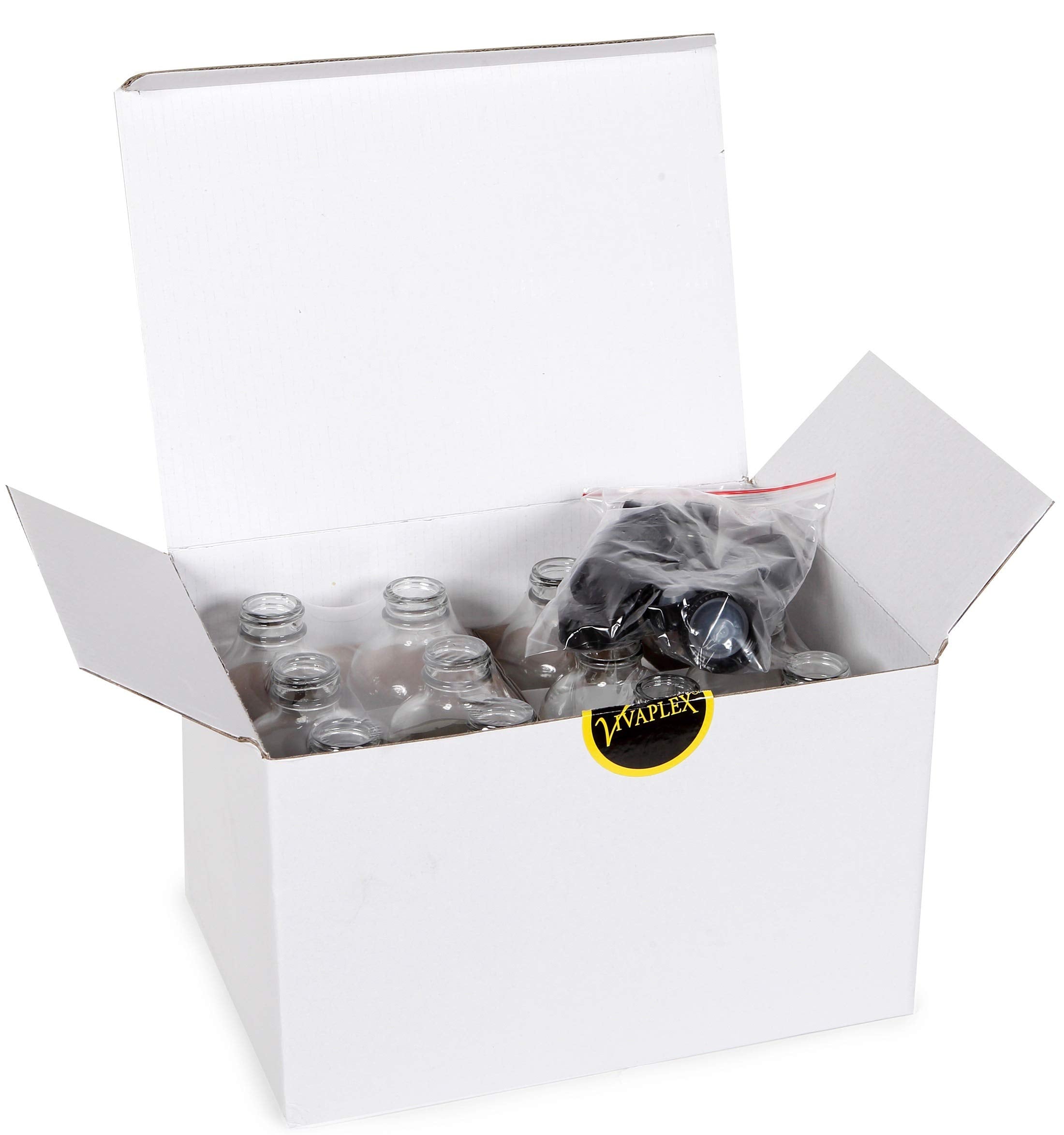 Vivaplex envase cristal 8oz para viajes, cierre confiable.