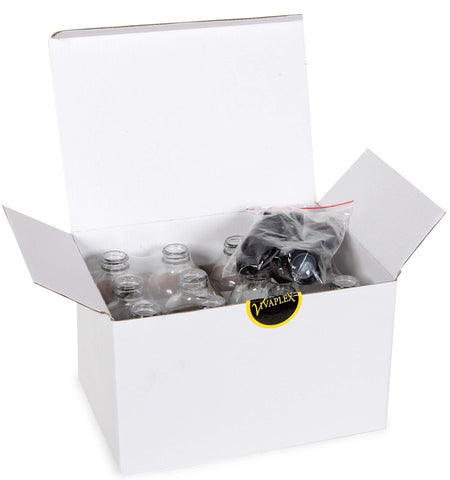 Vivaplex envase cristal 8oz para viajes, cierre confiable.