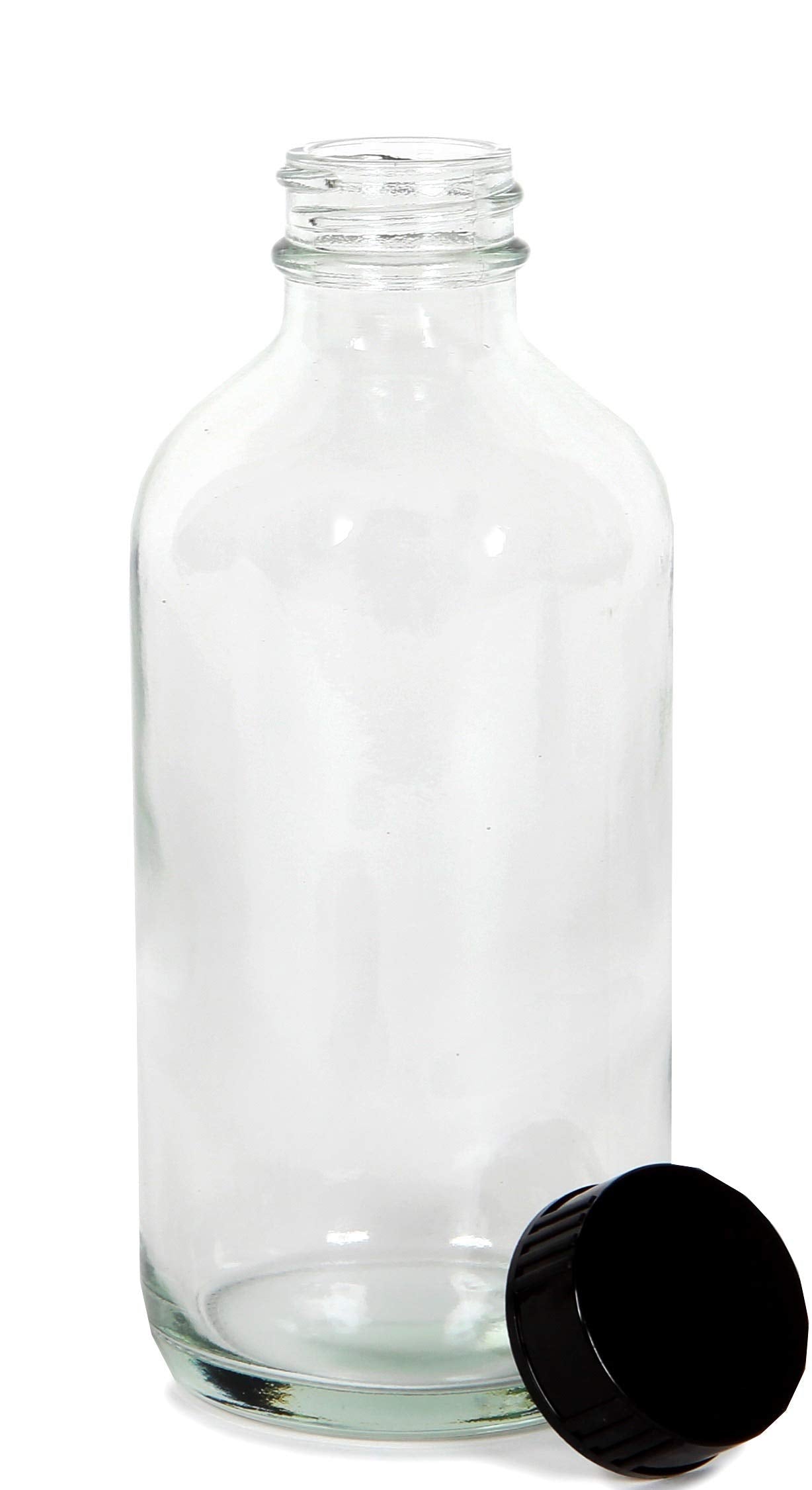 Vivaplex tapas negras en botella cristal 8oz, cierre seguro.