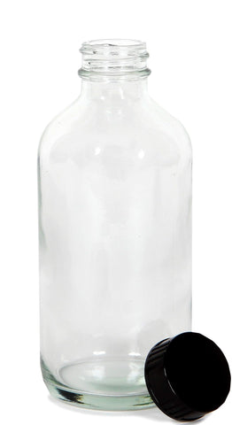 Vivaplex tapas negras en botella cristal 8oz, cierre seguro.