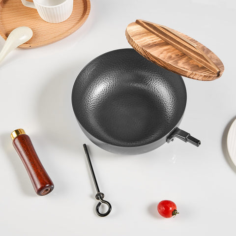 VIVIDCOOKWARE, mango de madera ofrece un agarre seguro para verter y servir.