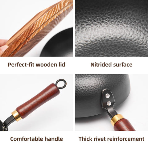 VIVIDCOOKWARE, tapa de madera y mango cómodo para verter con precisión.