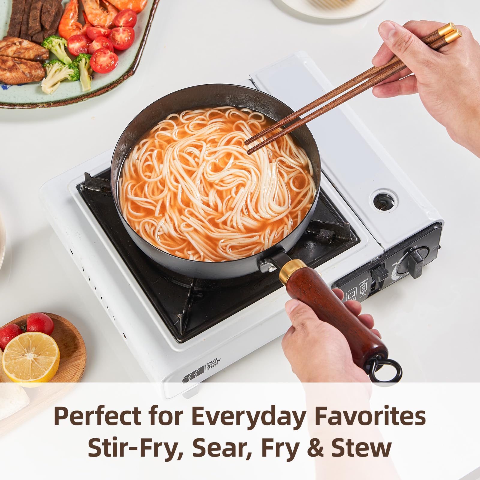 VIVIDCOOKWARE, wok sin revestimiento para una cocción más natural y limpia.