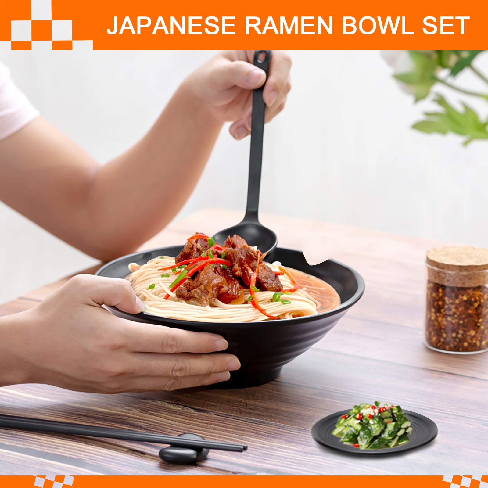 Vivimee cucharón para servir ramen, vertido cómodo y controlado.