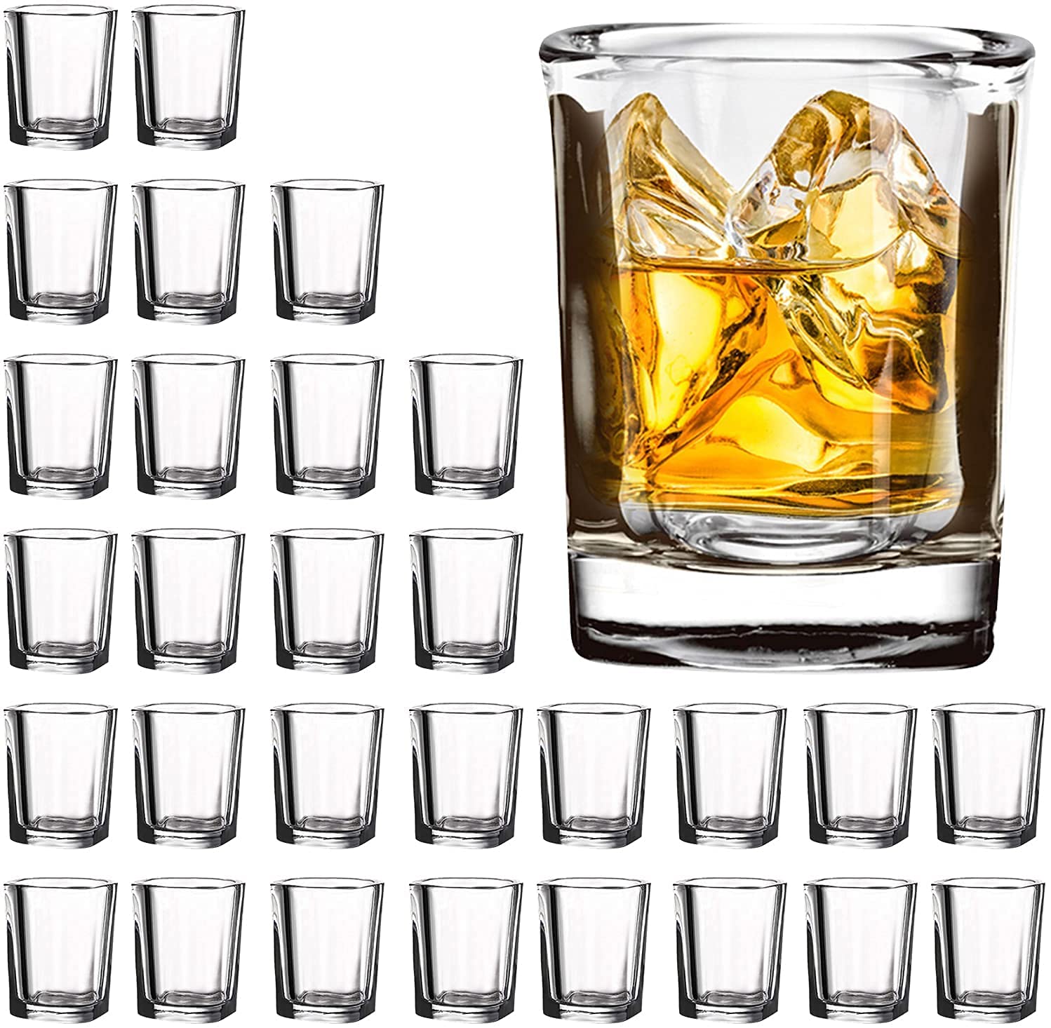 Vivimee set de vasos chupito con base pesada para mayor estabilidad en mesa