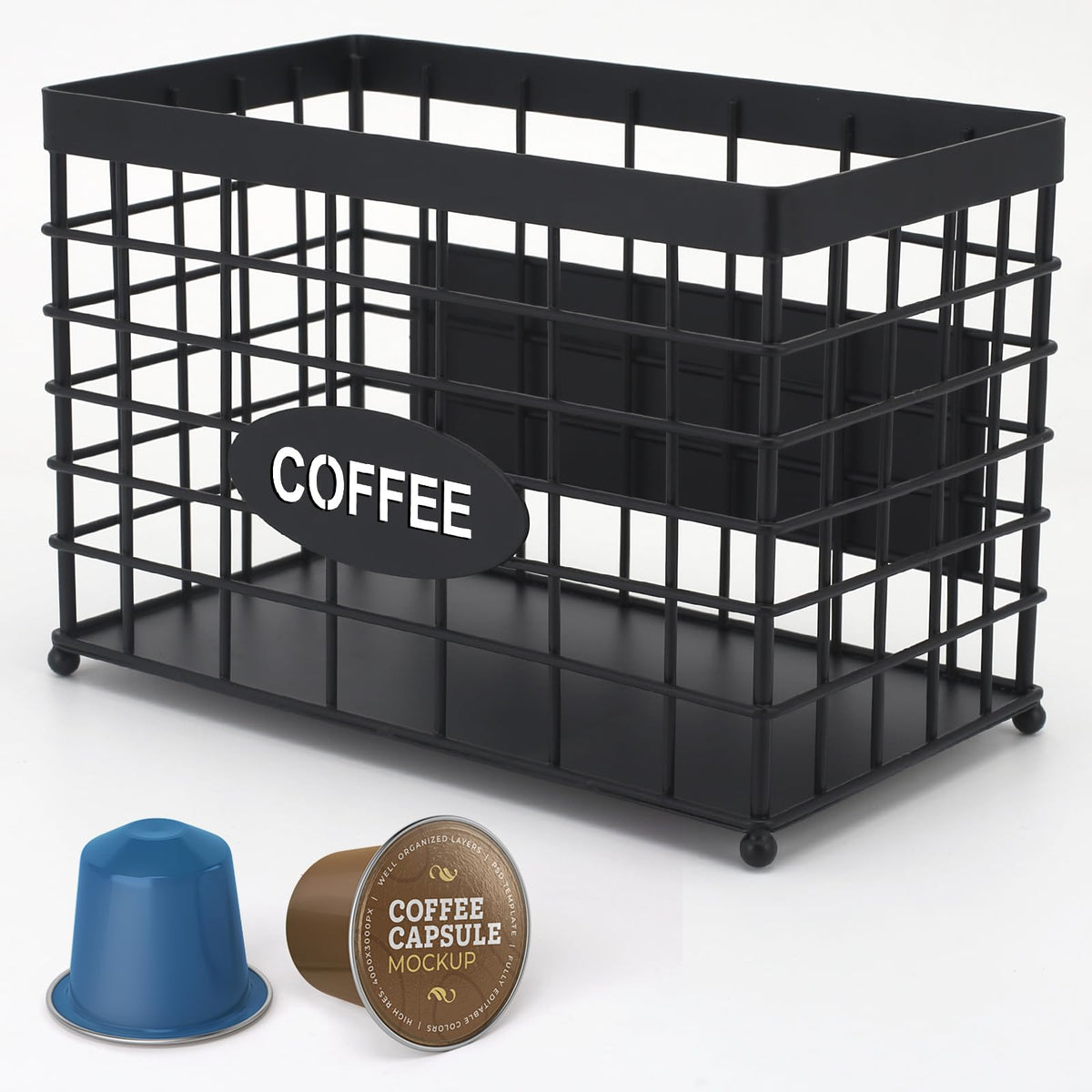 Vivise porta cápsulas de café imantado para ahorro de espacio en la encimera.