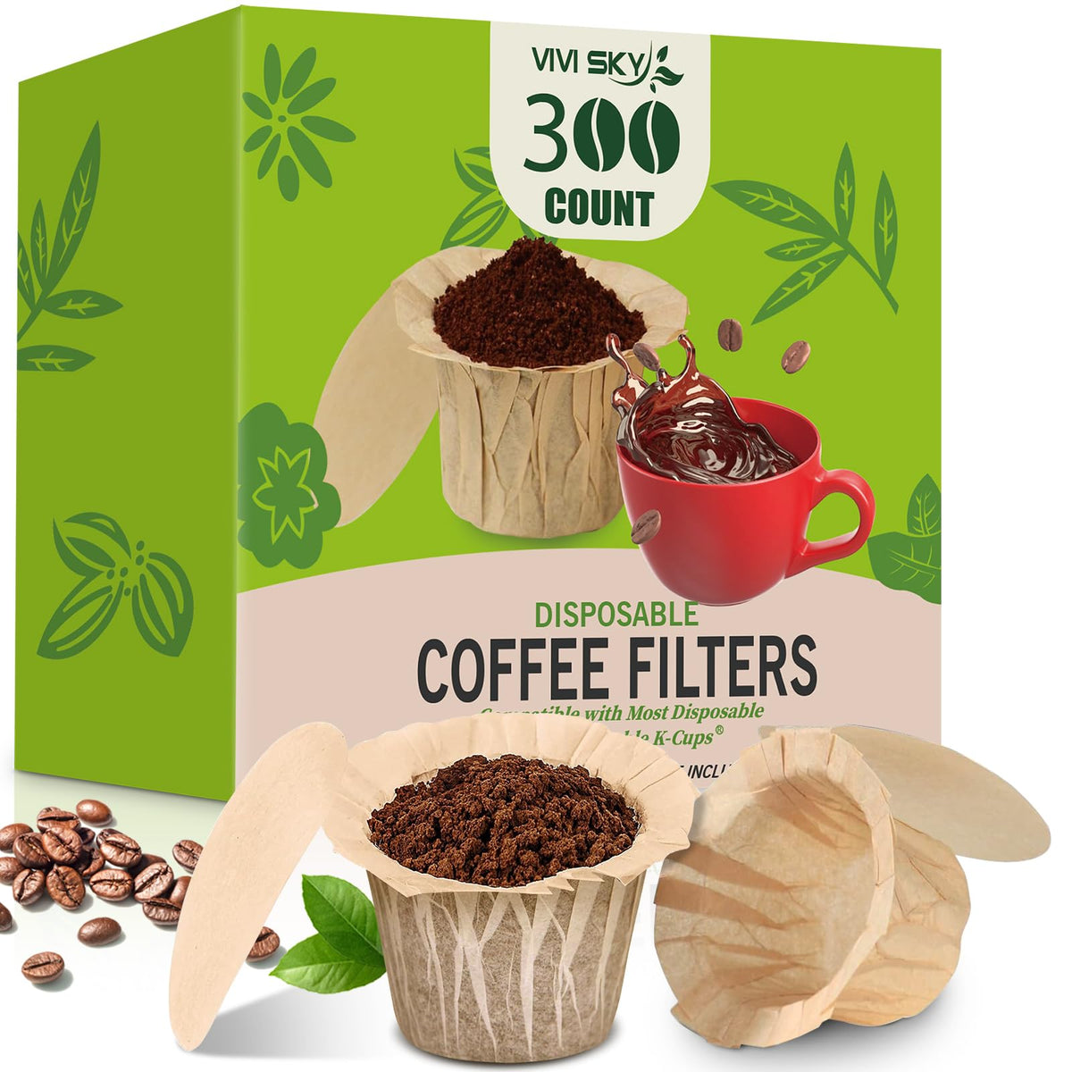 Filtro de VIVI SKY para cápsulas un solo uso con tapa natural, práctico para Keurig.