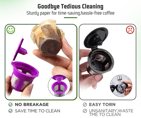 Filtros K-Cup compatibles Keurig por VIVI SKY para pods reutilizables 1.0 y 2.0