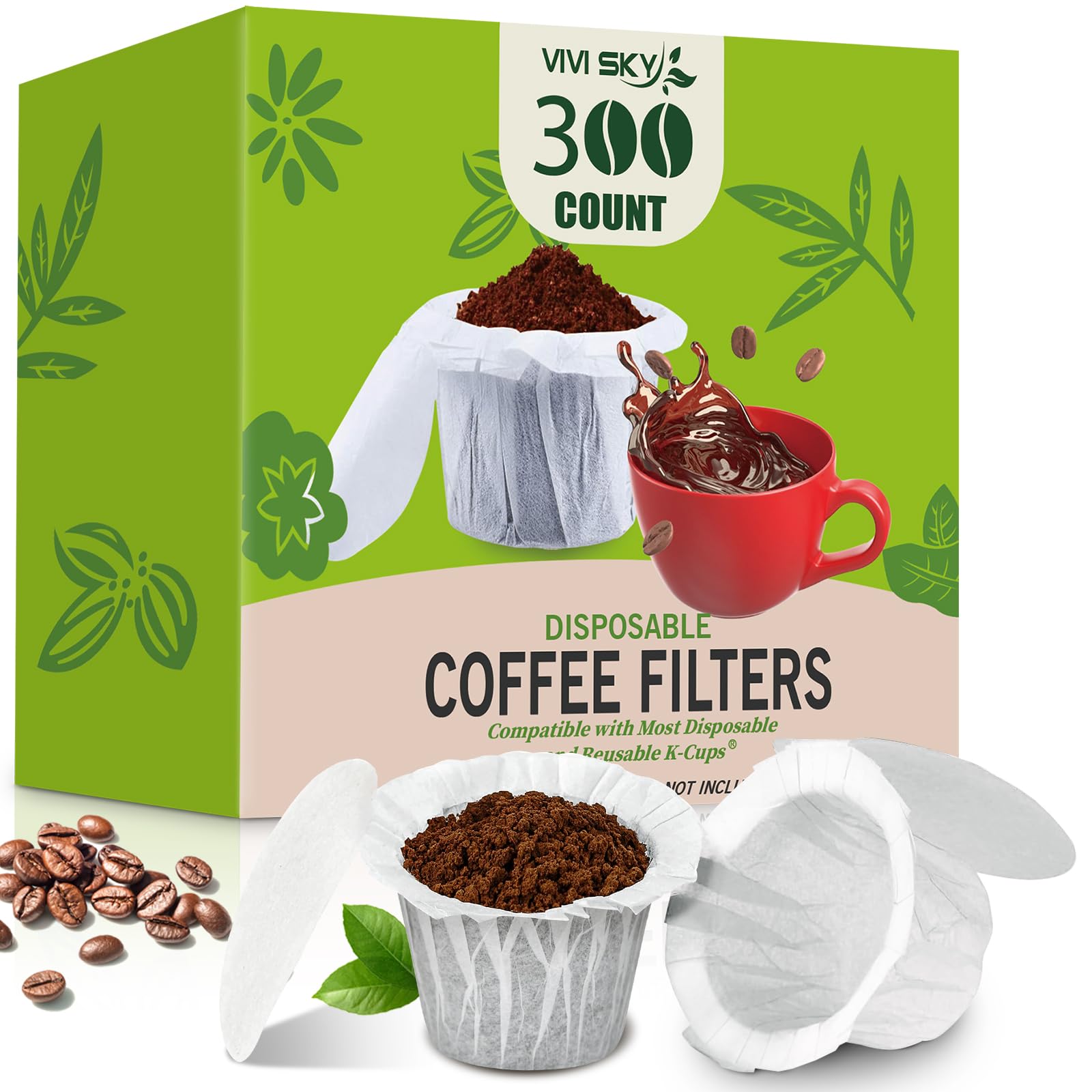VIVI SKY filtros K-Cup desechables con tapa blanca para Keurig