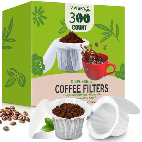 VIVI SKY filtros K-Cup desechables con tapa blanca para Keurig