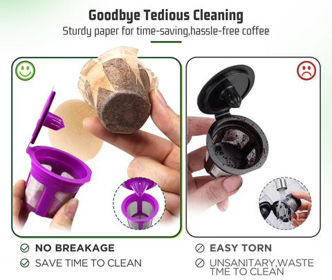 Papel filtrante desechable de VIVI SKY para Keurig, ahorro de tiempo y limpieza.