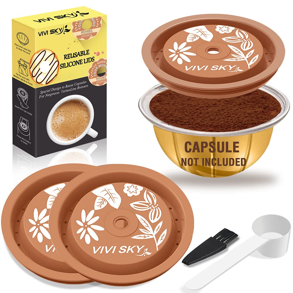Tapa VIVI SKY para Vertuoline en silicona, sellado seguro para cápsulas reutilizables.