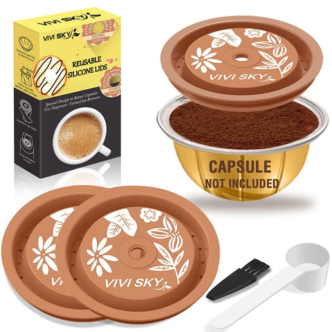 Tapa VIVI SKY para Vertuoline en silicona, sellado seguro para cápsulas reutilizables.