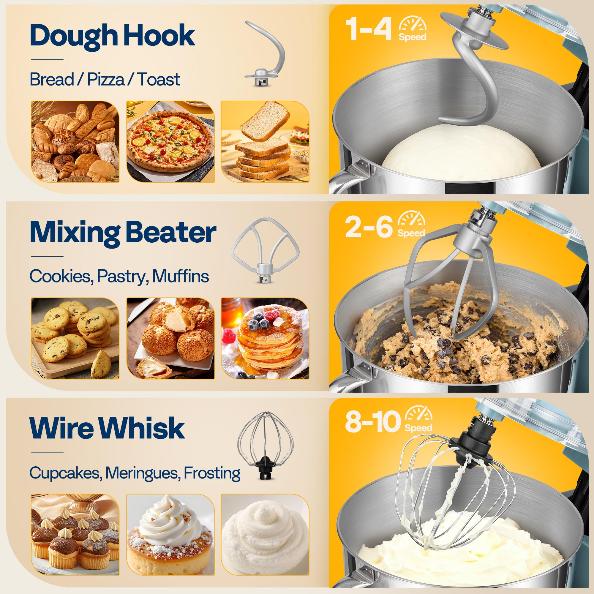 Cuenco de acero inoxidable 6qt de VIVOHOME seguro para alimentos.